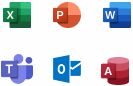 Excel、PowerPoint、Word、Teams、Outlook、Access